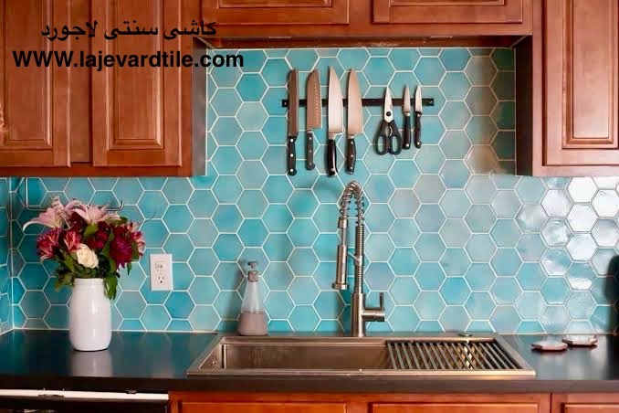 کاشی و سرامیک بین کابینتی برش شش ضلعی